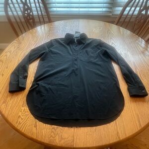 LAST CALL NWT LYSSE Size XS Delancey Tunic Top Black Stripe Back Half Button